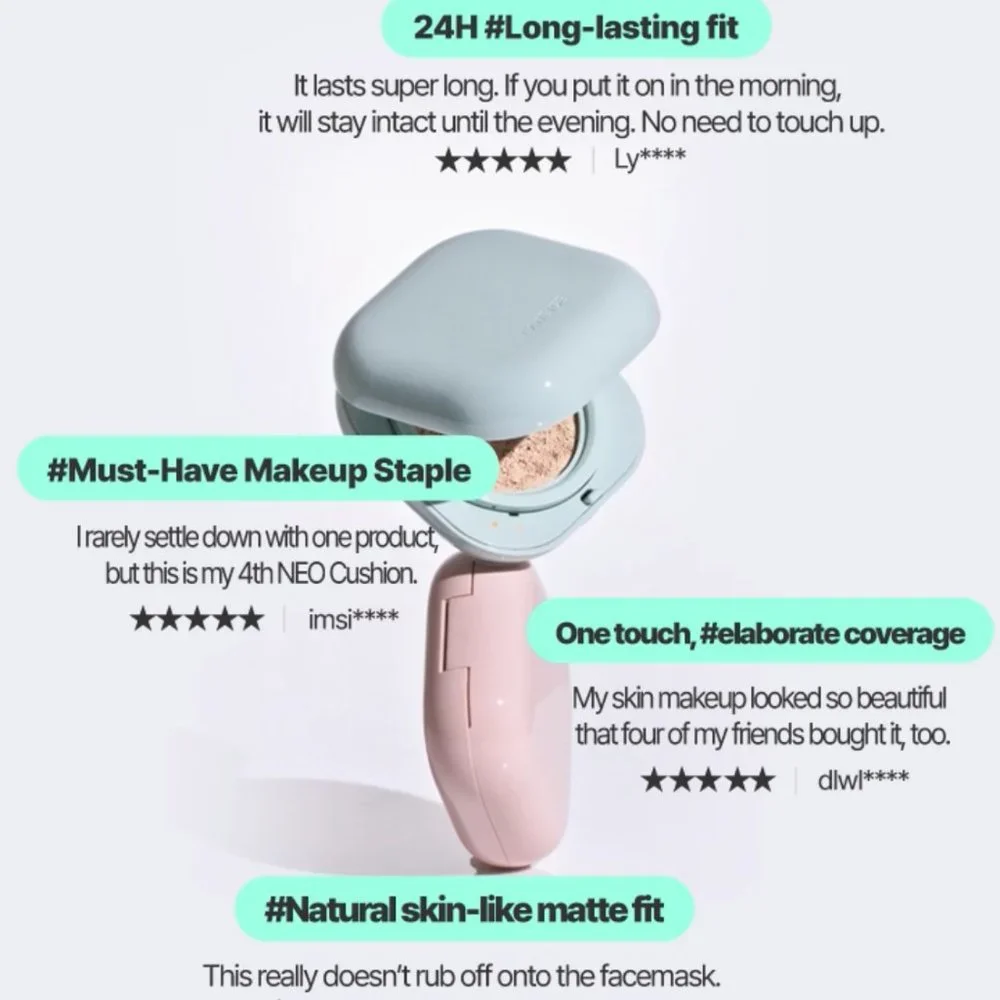 LANEIGE NEO Cushion Matte(#21N Beige:SPF 42+ PA++, 15 g) - Picture 8 of 11